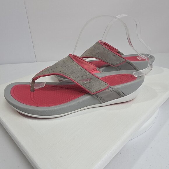 Dansko Sandal Shoes Womens Size 41 Gray Pink Leather Thong Comfort Flip Flop - Picture 3 of 9